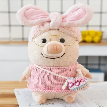 25cm Porc Jucărie de Pluș Drăguț Amuzant Sos Roz Copii Adult Fata de Femeie Cadou de Ziua Îndrăgostiților Decor Chestii de Bumbac Jucărie de Pluș