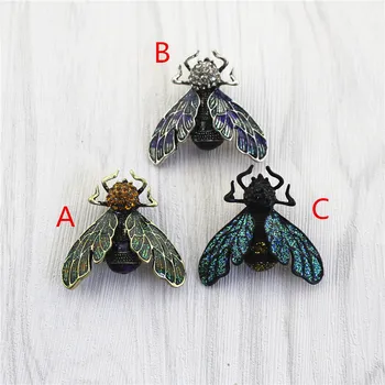 Epocă de Albine Brosa Picătură Glazura email Pictat Insecte Cunoscute Beetle Broșe Cupluri Ac en-Gros