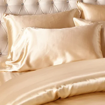 Satin de mătase, Lenjerie de pat single pat dublu lenjerie de euro set de lenjerie de pat de lux carpetă acopere Quilt Capac pat fata de Perna pentru decor Acasă