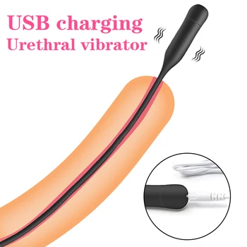 Uretral Dilatatoare Penis Plug 10 Frecvență Vibratoare de Inserție Uretral Plug Cateter Sunete Vibratoare Jucarii Sexuale pentru Bărbații Adulți USB