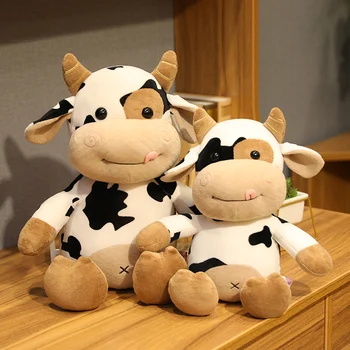 1 buc 30-65CM Drăguț Bovine Jucării de Pluș drăguț Simulare Lapte de Vacă Papusa de Plus Umplute Pernă Moale pentru Copii, Copii, Cadouri de Ziua de nastere