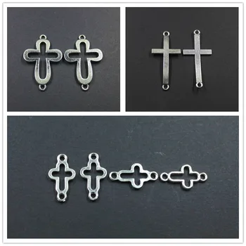 DIY bijuterii de epocă siliver culoare aliaj de zinc cruce cruci pentru a face bratari 50 de bucati/model 3 mixte cruci