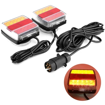 1 Pereche de 12V Magnetic LED-uri de Lumină de Siguranță Indicator Stopurile de Frână Lumină Potrivite Pentru Remorci Rulote boxe pentru grajduri de cai Vehicule Agricole