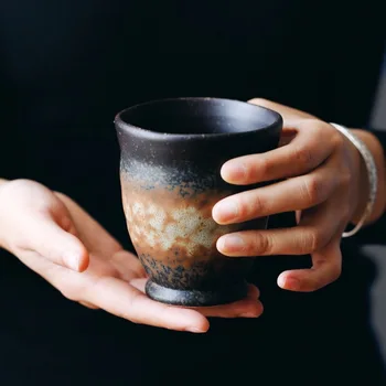 Japonia Stil Creativ Acasă Vintage Maro ceramica cesti de ceai fără mâner pigmentate gros 270ML cesti de ceai din portelan drinkware