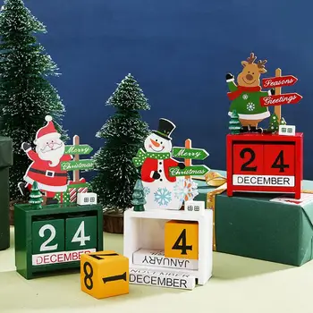 Taoup Lemn Xmas Pandantive Picătură Ornamente de Crăciun Calendar Craciun Fericit Masă Decoruri pentru Casa Noel 2020 Mos Craciun Cadouri