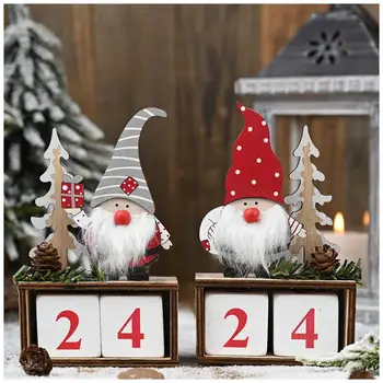 Taoup Lemn Xmas Pandantive Picătură Ornamente de Crăciun Calendar Craciun Fericit Masă Decoruri pentru Casa Noel 2020 Mos Craciun Cadouri