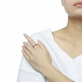 ZORCVENS 2020 Nou Brand de Moda Piatra Cubic Zirconia Negru Aur Argint din Oțel Inoxidabil de Culoare de Nunta Inel de Logodna pentru Femei