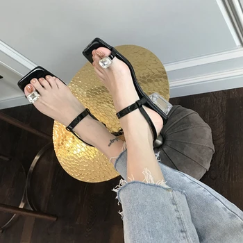 De Vară 2020 Femei Sandale Plate Gladiator Spate Curea De Plajă, Sandale De Moda Bling Crytal Rochie De Diapozitive Pantofi Piața Low Heel Sandal