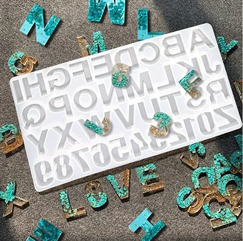 DIY Turnare Mucegai,Outgeek Înapoi Numărul Alfabetul Bijuterii Turnare Mucegai Inversat Scrisoare Bijuterii de Luare a Mucegai DIY Zahăr Tort Ambarcațiuni