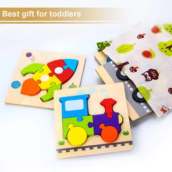 De Vânzare la cald Jucarii din Lemn Puzzle 3D din Lemn Masiv Copilul Portabile Jigsaw Puzzle-uri de Siguranță Lemn Jucării din Lemn pentru Copii Educatonal Jucarii