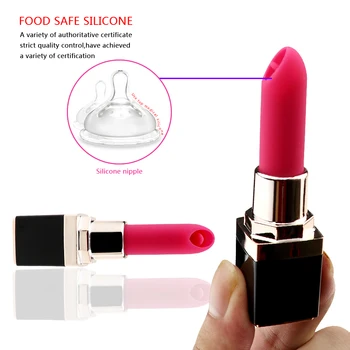 USB Reîncărcabilă 10 Viteza Mini Ruj Limba Șoc Vibrator Portabil Glonț G-spot Stimulator Clitoris Adult Jucării Sexuale pentru Femei