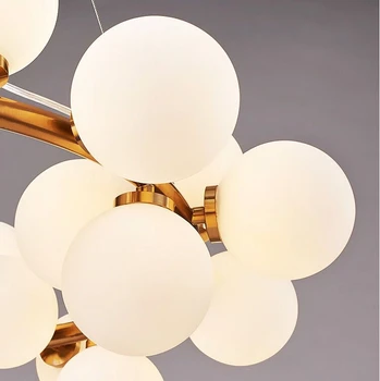 Europene inelar Salon modern negru auriu LED lampă de agățat lumina camera de zi hol rotund minge de sticlă balon inel pandantiv lumina