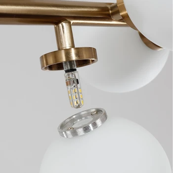 Europene inelar Salon modern negru auriu LED lampă de agățat lumina camera de zi hol rotund minge de sticlă balon inel pandantiv lumina