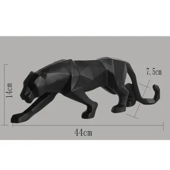 Nordic Geometrice Pantera Statuie De Animale Figurine Abstracte Rășină Leopard Sculptura Home Office Desktop Decor Cadou