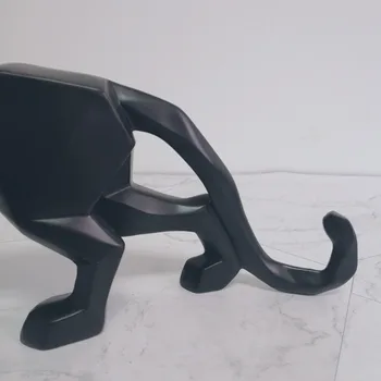 Nordic Geometrice Pantera Statuie De Animale Figurine Abstracte Rășină Leopard Sculptura Home Office Desktop Decor Cadou
