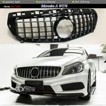 Înlocuirea ABS Negru Argintiu Bara Fata Radiator Diamond Racing Grila se Potrivesc Pentru Mercedes a Class W176 2013