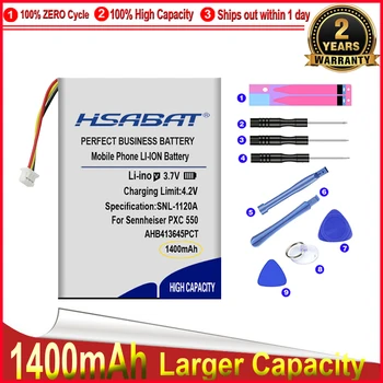 HSABAT 0 Ciclul de 1400mAh AHB413645PCT Baterie pentru set cu Cască Bluetooth Wireless pentru Sennheiser PXC 550 de Înlocuire Acumulator