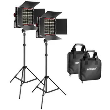 Neewer 2 Pachete Bi-Color Estompat 660 Video cu LED-uri de Lumină cu Stand Kit, 3200-5600K,CRI 96+ Panou cu LED-uri de Iluminat+6,5 Picioare Stand Lumina