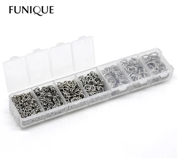 FUNIQUE 1 Cutie Mixte Oțel Inoxidabil Deschide Sari Inele de 4-10mm Constatări Pentru a Face Bijuterii Accesorii