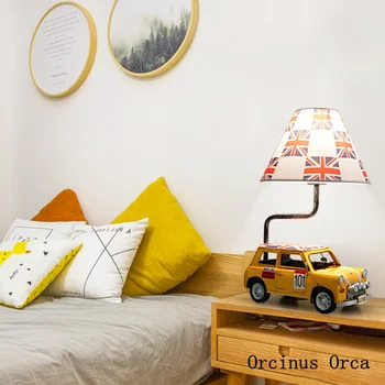 Stil britanic de mașini de epocă, lampa de birou băiat dormitor camera copiilor lampa American de culoare creative masina de desene animate lampa de birou