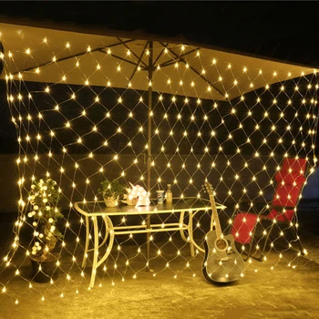 SICCSAEE 1,5 m 96leds CONDUS Net Șir Festivalul Luminii Decor de Crăciun de Anul Nou Ceremonia de Nunta Impermeabil 8 Moduri de 220V Lumini