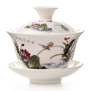 Gaiwan Ceașcă De Ceai Strachină Ceainic Tradițională Chineză Kung Fu Ceai Oală Ceramice Castron De Ceai Ceașcă De Porțelan Sancai Ceașcă Ceașcă De Ceai, Seturi D002