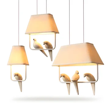 Creative Pânză de artă pasăre luminile LED pentru camera copiilor restaurant bucatarie decor agățat lampă hotle lampa WJ42510