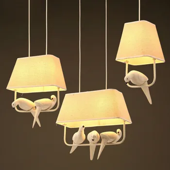Creative Pânză de artă pasăre luminile LED pentru camera copiilor restaurant bucatarie decor agățat lampă hotle lampa WJ42510