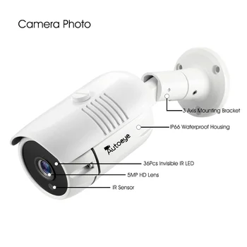 En-gros de 5MP 1080P AHD SONY Camera de Detectare a Feței H. 265X Metal Glonț IP66 rezistent la apa de Securitate CCTV de Supraveghere Video de Exterior