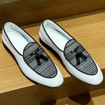 Oameni Noi de Moda din Piele Pu Formale Pantofi Rochie Vintage Clasic Masculin Casual Slip-on Tassel Loafer Pantofi Zapatos De Hombre 4M176