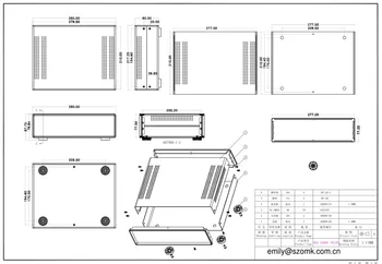 (1buc)280x80x210mm proiect electronic cutie de extrudare cabina de locuințe electronic cutie de oțel proiect de locuințe caz