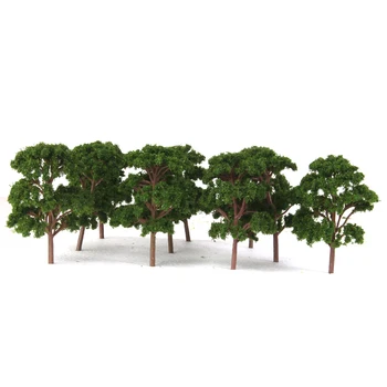 10buc Plastic Copaci Banyan Model de Tren Peisaj Scara 1:75 Verde