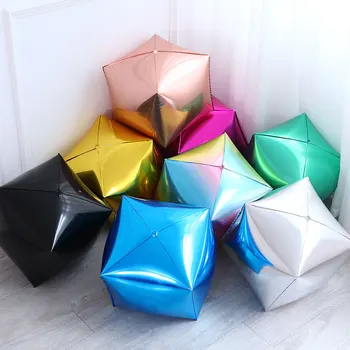 20buc 24inch 3D Cube Balon de Folie Pătrat Nunta Decoratiuni Ziua de nastere Consumabile Partid Multicolor film de Aluminiu Balon cu Aer Globos