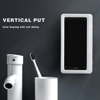 Punch-Gratuit Baie Caz De Telefon Rezistent La Apa Suport Pentru Telefonul Mobil, Montat Pe Perete Cutie De Depozitare Oamenii Lenesi Handsfree Gadget