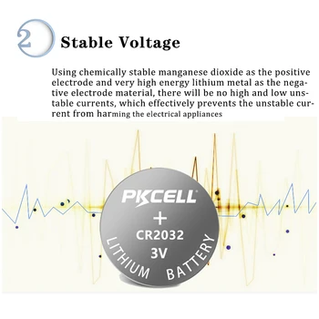 PKCELL 10buc/2Cards CR2032 + 3V Baterie cu Litiu CR2450 Butonul de Celule Uscate total 20buc Monedă Baterii