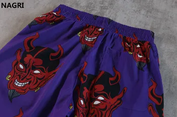 Diavolul Plin Imprimate Full Imprimate Pantaloni Scurti Barbati Femei Unisex Hip Hop Streetwear Hawaiian Talie Elastic Vară Pe Plajă Harajuku Pantaloni Scurți