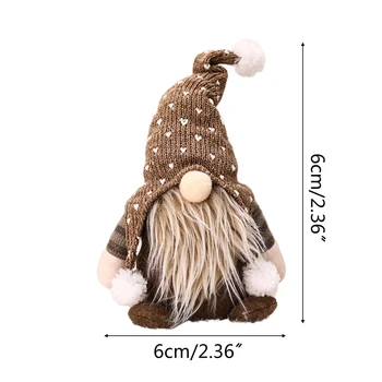 Handmade Tricotate Gnome Crăciun Decorare suedeză Stau Mult Palarie Elf Papusa M76D