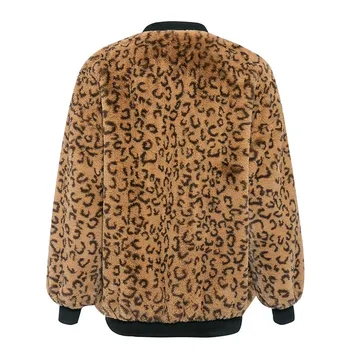 2020 Noua Moda De Vânzare Fierbinte Leopard De Imprimare Vrac Fuzzy Mediu Haină De Blană Lungă 232