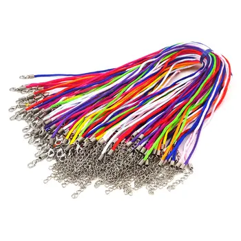 50Pcs Culorile Curcubeului Cablul de Nailon Colier Cordones Rattail Satin Șir Coarda 18 inch Diy Accesorii Material Pentru a Face Bijuterii