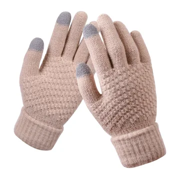 2020 NOUĂ Femei Cașmir, lână Mănuși Tricotate de Iarna gros de Cald mănuși touch screen Solid Manusi pentru Telefon Mobil, Tableta Pad