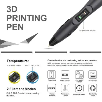 Enotepad de Imprimare 3D Pen SL-300 de Imprimare 3DPen PLA/ABS Filament Profesionale 3dpen Sublimare Imprimanta Creion Cadou de Ziua de nastere