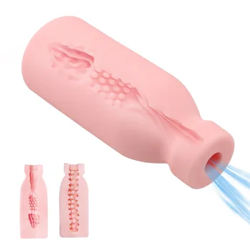 TPE Masturbarea Cana de Sticla de Forma 3D Vagin Artificial Oral Laba Adult Exercițiu de Anduranță Moale Pizde Jucarii Sexuale pentru Barbati