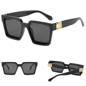Brand de ochelari de soare pentru Femei ochelari Pătrați de Lux, designer de Moda de Mare ochelari de Soare Femei 2020 la modă negru