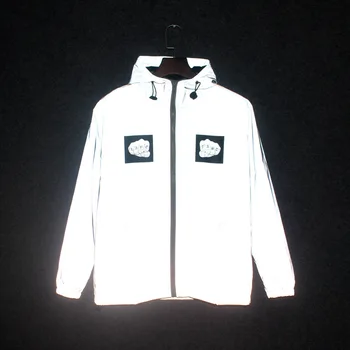 Bărbați canadiană 3M reflectorizante jacheta Om Impermeabil fluorescente Imbracaminte hip hop haine manteau cu gluga Streetwear Jachete barbati