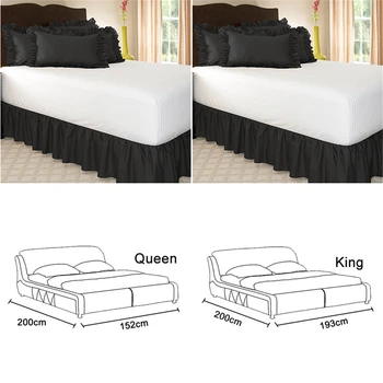 Culoare solidă Periat Tesatura Prințesă Fără Cuverturi de pat Pat de Suprafață Elastic Fusta Pat Două Dimensiuni 38cm Inaltime Cuvertură de pat