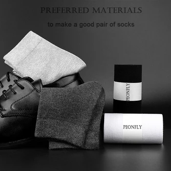 Peonfly Brand pentru Bărbați Șosete de Bumbac Negru Business Casual Respirabil Primavara-Vara de sex Masculin de Înaltă Calitate Sosete din Bambus Dimensiune 39-44