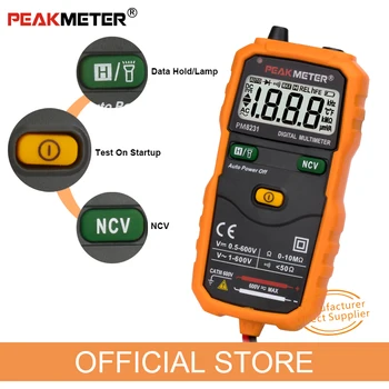 Multimetru Digital PEAKMETER PM8231 Inteligent multimetre Non-Contact Mini Auto DC Tensiune AC Rezistență NCV Tester