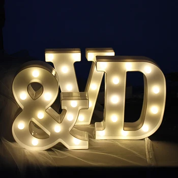 LED Scrisoare Lumina de Noapte Alfabetul Număr Inima de Plastic de Lumină LED pentru Nunta Ziua Îndrăgostiților Ornament Petrecerea de Ziua DIY Decorare