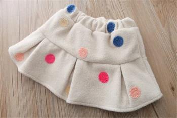 Fete Haine de Iarnă Set Plus Fusta de Catifea Căptușit Pulover Dot Fusta Plisata 3pcs Copilul Haine de Fata 1-5 Haine pentru Copii Cu Pălărie