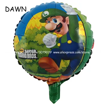 10buc/lot Nou de 18 inch rotund Mario aluminiu balon de Desene animate super Mario ball pentru Copii balon de jucărie